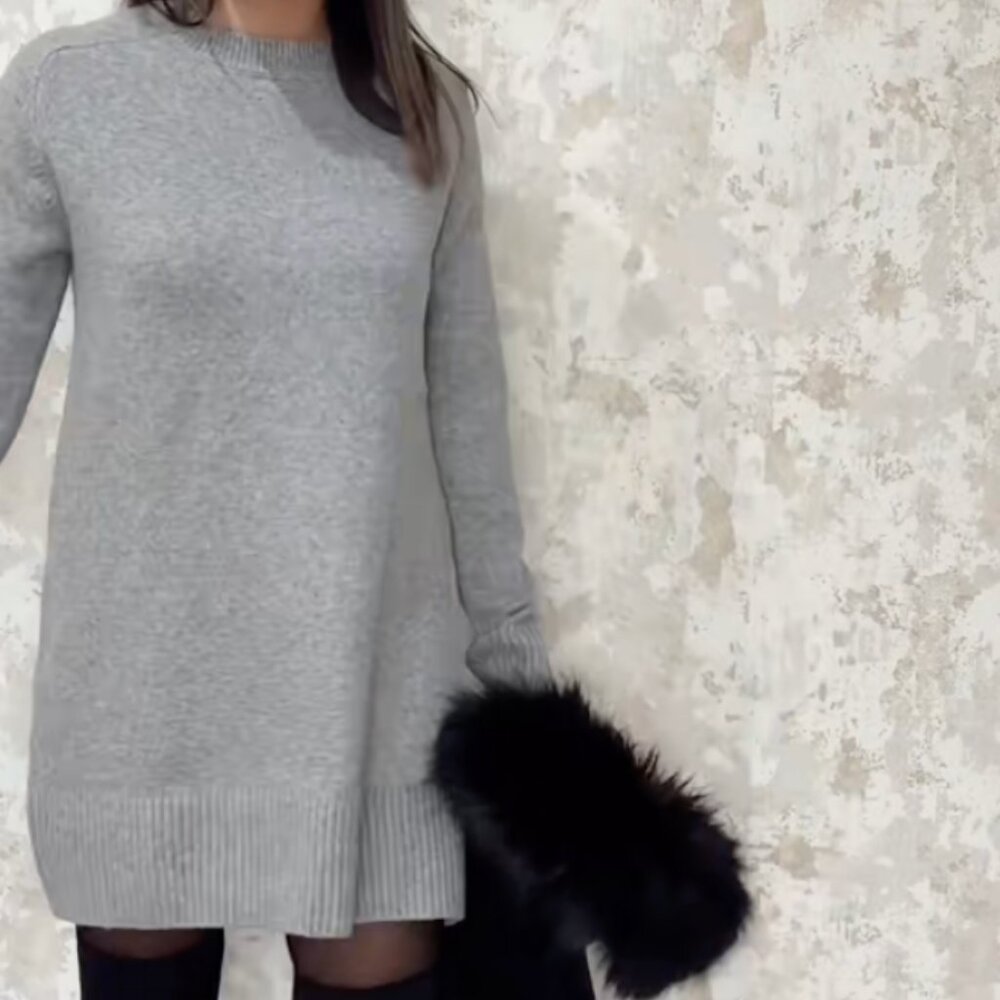 Zara Grey Sweater Dress 5536/147/812. BNWT. Size XS - Picture 2 of 13